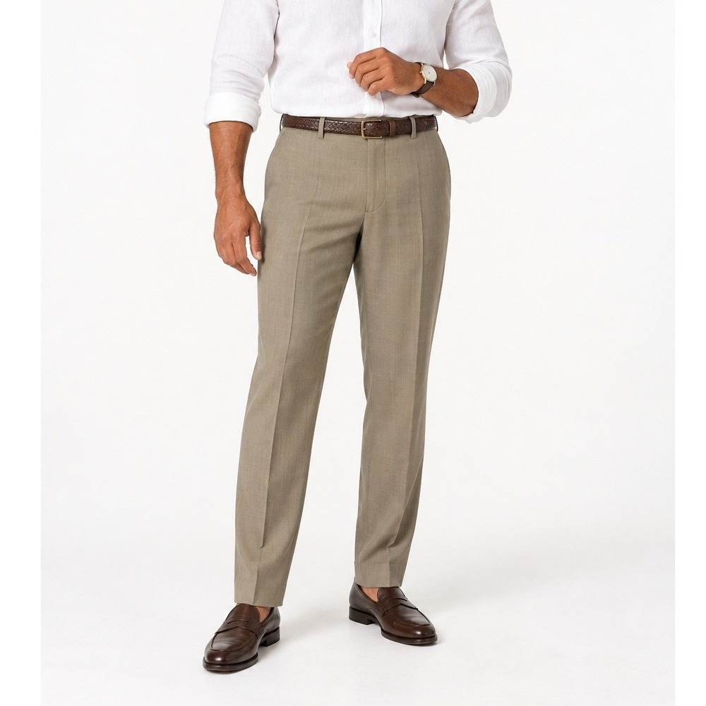 Ballin Comfort EZE Super 120s Wool Dress Pants 36 Tan Old Money Quiet Luxury